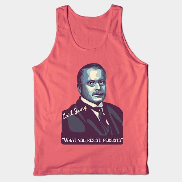 Carl Jung Portrait and Quote Tank Top by Slightly Unhinged